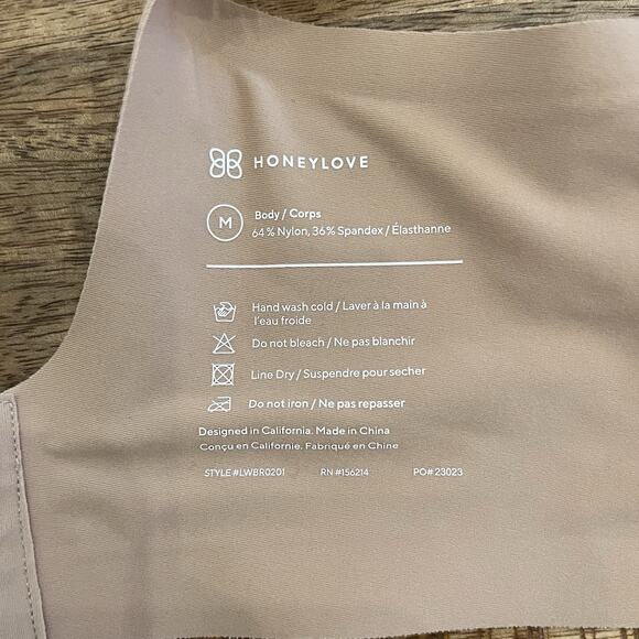 Honeylove Silhouette Bra Size M Sand Nude Wireless Stretch Removeable Cups - Picture 5 of 6